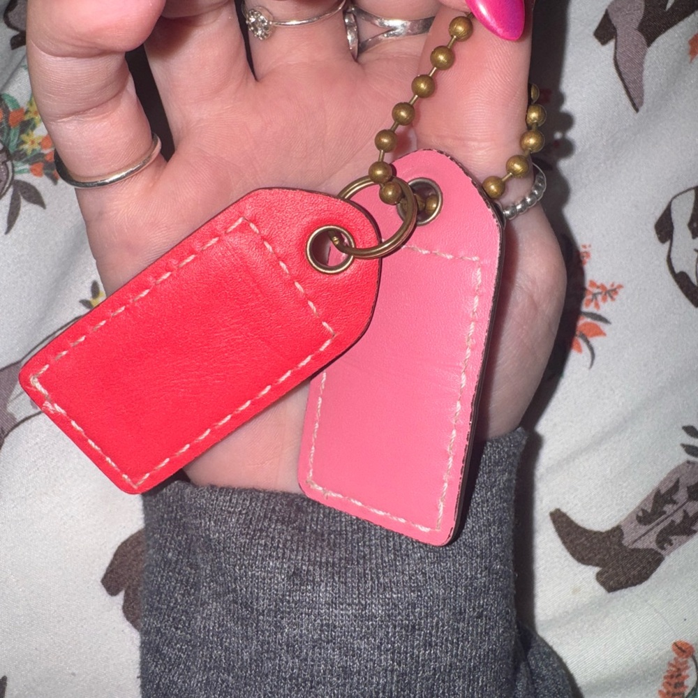 Coach Red and Pink Keychain/Tag Set - Picture 5 of 6